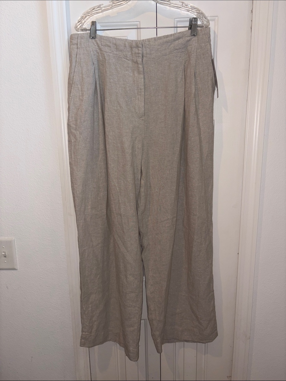 Rafaella Ella Wide Leg Pleated Linen Blend Pants 16